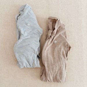 Nest Designs Long Sleeve Drop Bottom Rompers Bamboo Cotton